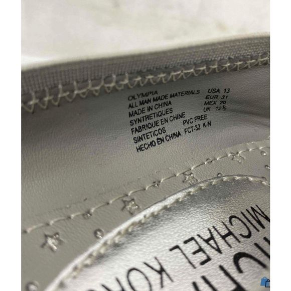 Michael by Michael Kors Girls sz 13 Olympia Silver Flats - Picture 5 of 7